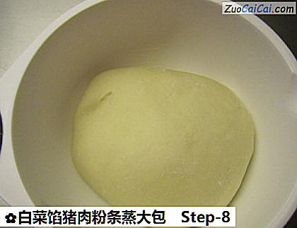 白菜馅猪肉粉条蒸大包做法第八步骤