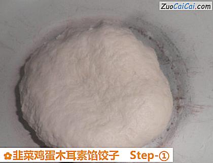 韭菜鸡蛋木耳素馅饺子做法第一步骤