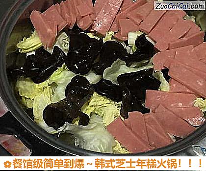 餐馆级简单到爆～韩式芝士年糕火锅做法第五步骤