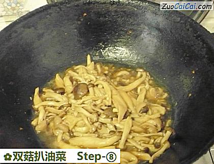 双菇扒油菜做法第八步骤