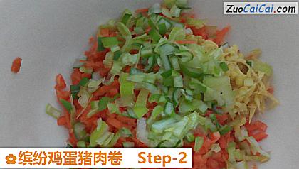 缤纷鸡蛋猪肉卷做法第二步骤