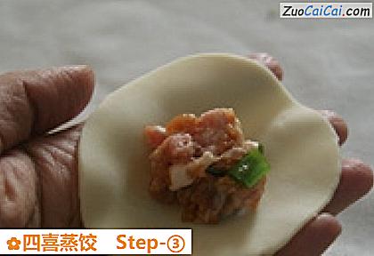 四喜蒸饺做法第三步骤