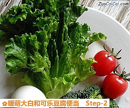 暖萌大白和可乐豆腐便当做法第二步骤