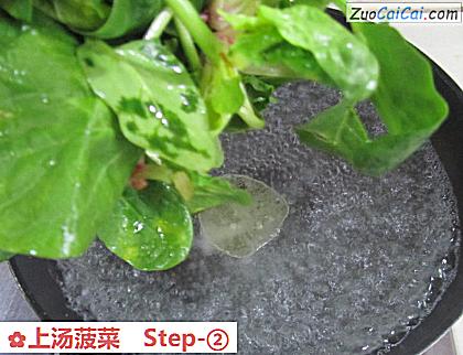 上汤菠菜做法第二步骤