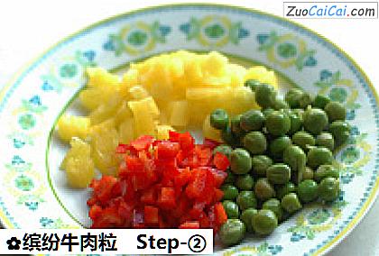缤纷牛肉粒做法第二步骤