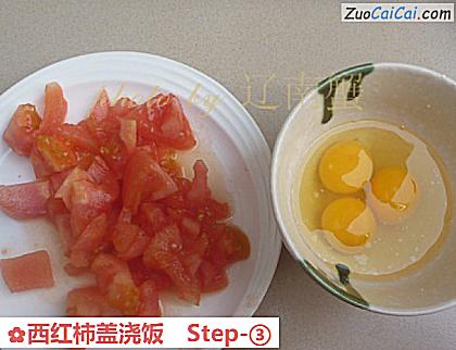 西红柿盖浇饭做法第三步骤