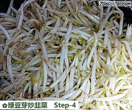 绿豆芽炒韭菜做法第四步骤