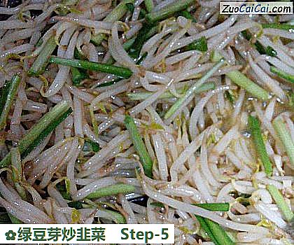 绿豆芽炒韭菜做法第五步骤