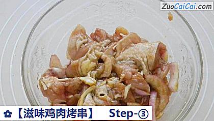 滋味鸡肉烤串做法第三步骤