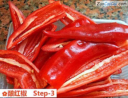 酿红椒做法第三步骤