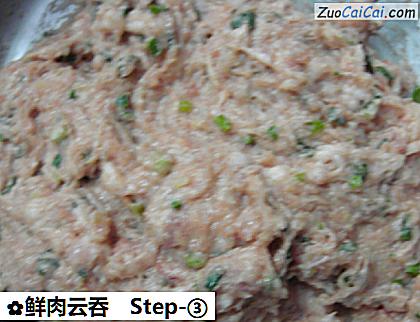 鲜肉云吞做法第三步骤