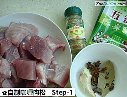 自制咖喱肉松做法第一步骤