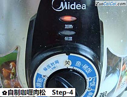 自制咖喱肉松做法第四步骤