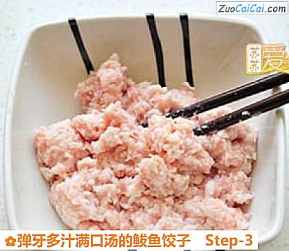 弹牙多汁满口汤的鲅鱼饺子做法第三步骤