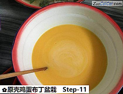 原壳鸡蛋布丁盆栽做法第十一步骤