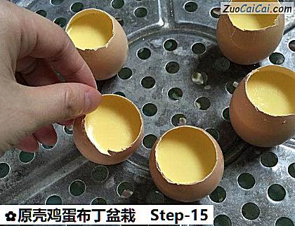 原壳鸡蛋布丁盆栽做法第十五步骤