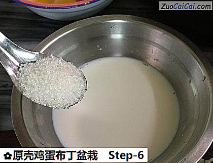 原壳鸡蛋布丁盆栽做法第六步骤