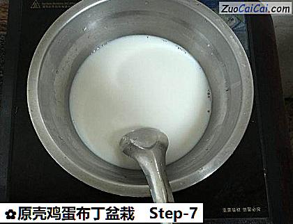 原壳鸡蛋布丁盆栽做法第七步骤