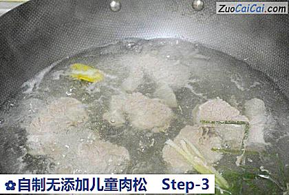 自制无添加儿童肉松做法第三步骤