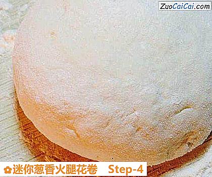 迷你葱香火腿花卷做法第四步骤