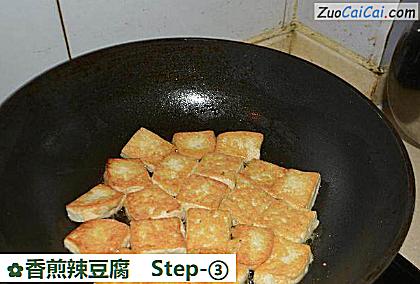 香煎辣豆腐做法第三步骤