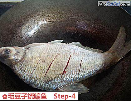 毛豆子烧鳊鱼做法第四步骤