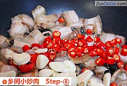 乡间小炒肉做法第六步骤