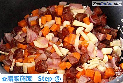 腊肠焖饭做法第六步骤