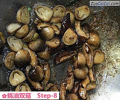 蚝油双菇做法第八步骤