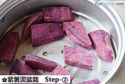 紫薯泥盆栽做法第二步骤
