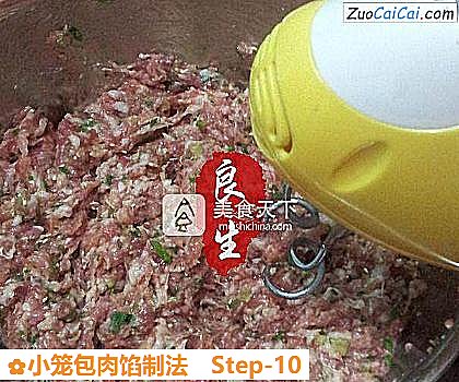 小笼包肉馅制法做法第十步骤