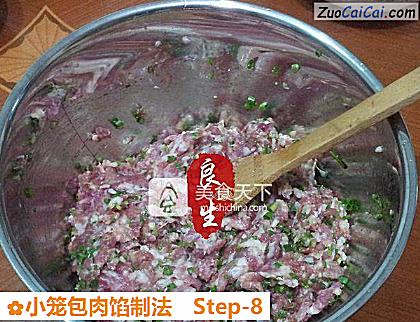 小笼包肉馅制法做法第八步骤