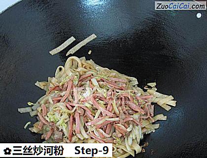 三丝炒河粉做法第九步骤