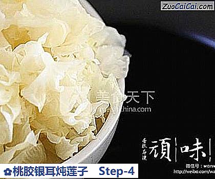 桃胶银耳炖莲子做法第四步骤