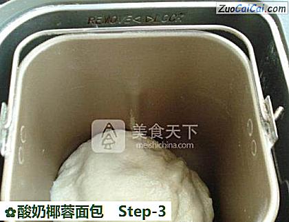 酸奶椰蓉面包做法第三步骤