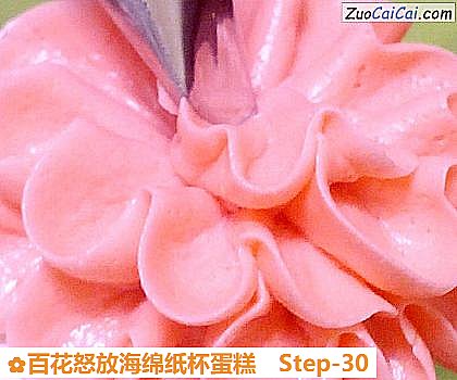 百花怒放海绵纸杯蛋糕做法第三十步骤