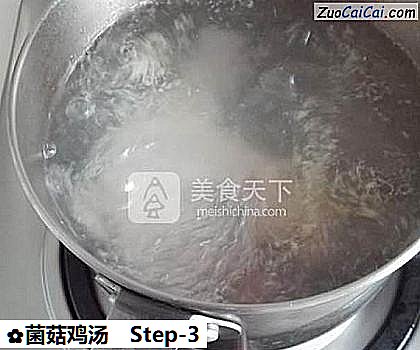菌菇鸡汤做法第三步骤