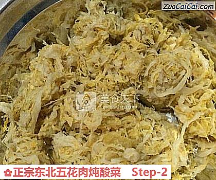 正宗东北五花肉炖酸菜做法第二步骤