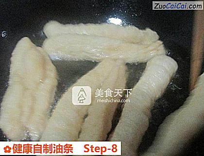 健康自制油条做法第八步骤