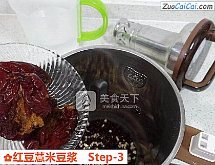 红豆薏米豆浆做法第三步骤