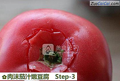 肉沫茄汁嫩豆腐做法第三步骤