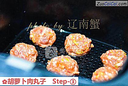 胡萝卜肉丸子做法第三步骤