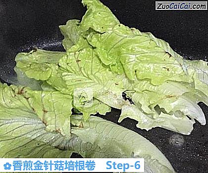 香煎金针菇培根卷做法第六步骤