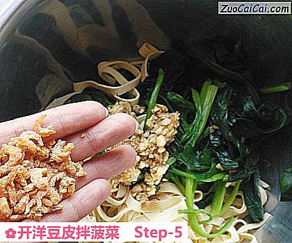 开洋豆皮拌菠菜做法第五步骤