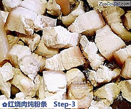 红烧肉炖粉条做法第三步骤