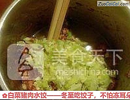 白菜猪肉水饺做法第六步骤