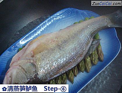 清蒸笋鲈鱼做法第六步骤
