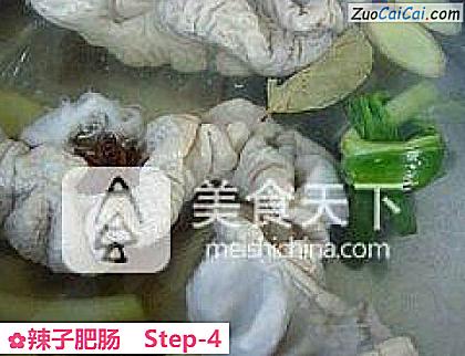 辣子肥肠做法第四步骤