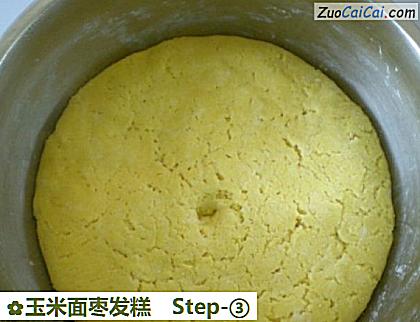 玉米面枣发糕做法第三步骤