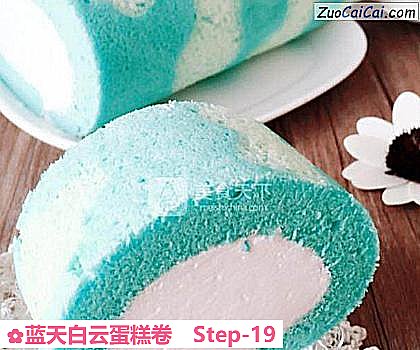 蓝天白云蛋糕卷做法第十九步骤
